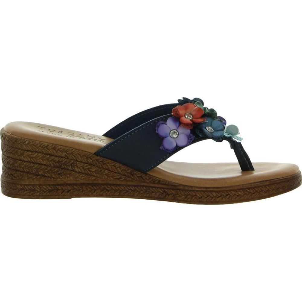 Tuscany By Easy Street Womens Giordana Navy Thong Sandals Shoes NWT sz 8 - Picture 2 of 7